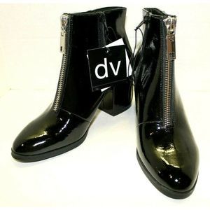 DV Florence Black Zipper Ankle Boot Heels Sz 8 1/2